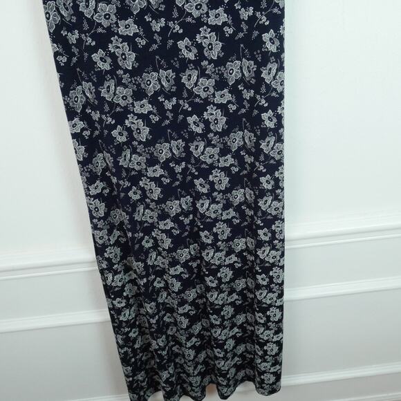 Vintage Medium Maxi Dress 90s Whimsigoth Grunge Slinky Floral Cottagecore Dainty - Picture 5 of 6